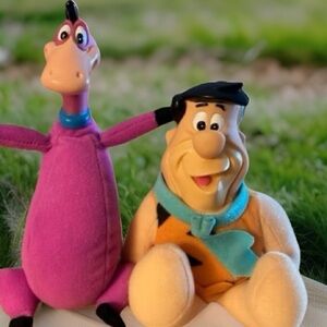 Vintage Fred Flintstone and Dino Plush